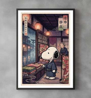 Sato Hageshi - The Kimono Boutique - Snoopy - Signed and, Nieuw