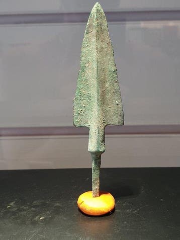 Bronstijd Brons Grote pijlkop - 10.2 cm (Zonder
