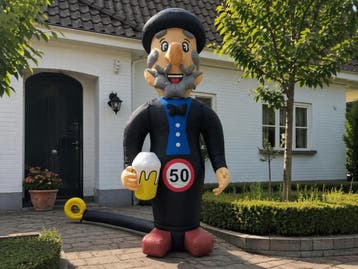 Abraham pop huren 50 jaar | 3,5 meter | Breda, Hobby en Vrije tijd, Feestartikelen | Verhuur, Ophalen of Verzenden, Nieuw, Abraham of Sarah