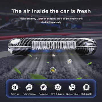 Zonne-energie Auto Luchtzuiveraar met Sensor voor Frisse Luc, Verzenden, Nieuw