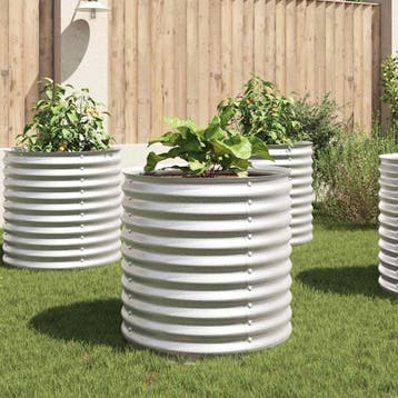 vidaXL Plantenbak verhoogd 80x80x81 cm gegalvaniseerd staal, Verzenden, Nieuw, Metaal, 60 tot 100 cm