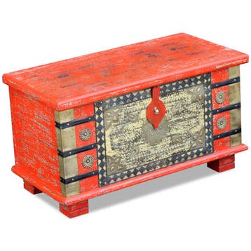 vidaXL Opbergkist 80x40x45 cm mangohout rood, Verzenden, Nieuw
