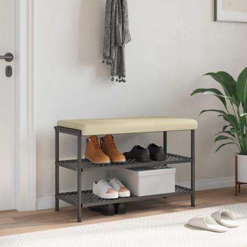 vidaXL Bankkussen Kunstleer Crèmekleurig Diepte 35 cm, Verzenden, Nieuw