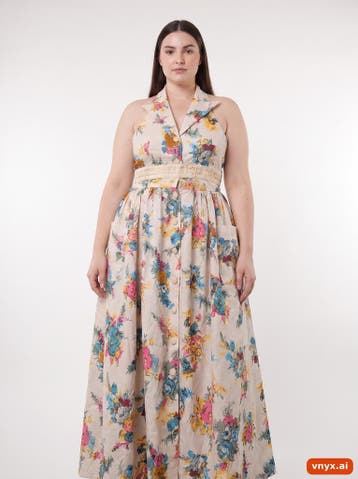 NOBRAND Zomerjurken Dames maat L Beige Vintage, Ophalen of Verzenden, Nieuw