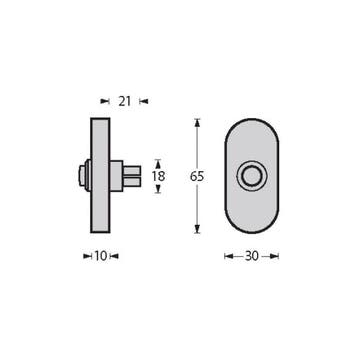 Intersteel deurbel ovaal 65x30x10mm verdekt - RVS, Huis en Inrichting, Deurbellen, Verzenden, Nieuw