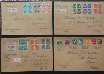 Nederland 1924/1930 - 5 posthistorische stukken wb, Postzegels en Munten, Postzegels | Nederland, Gestempeld