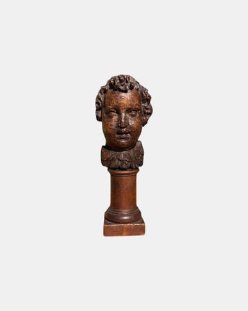 Figuur - Scultura antica in legno scolpito – Testa di, Antiek en Kunst