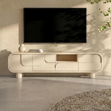 *WOONWINKEL* Tower Living Alviano Beige Tv-meubel Organisch, Verzenden, Nieuw