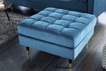 Design kruk COSY VELVET 80cm petroleumblauw goud fluweel, Ophalen of Verzenden, Nieuw