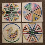 Kralenplank voorbeeld rond met o.a. een vogel 4 stuks (zie o, Verzenden, Nieuw