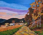 École française (XX) - NO RESERVE - Route au coucher du