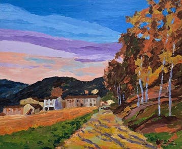 École française (XX) - NO RESERVE - Route au coucher du