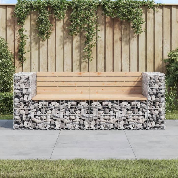 vidaXL Tuinbank schanskorfontwerp 184x71x65,5 cm massief, Tuin en Terras, Tuinbanken, Nieuw, Verzenden