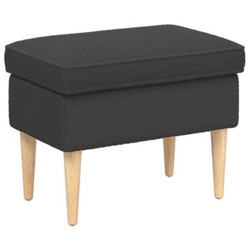 vidaXL Voetenbank Donkergrijs 55 x 35 x 41 cm Bouclé, Verzenden, Nieuw, Grijs