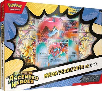 Pokémon TCG - Ascended Heroes Mega Feraligatr ex Box, Hobby en Vrije tijd, Verzamelkaartspellen | Pokémon, Verzenden, Zo goed als nieuw