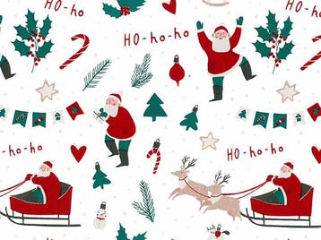 Inpakpapier Kerst Kerstman Slee Rood Wit - Breedte 50 cm -, Ophalen of Verzenden, Nieuw, Overige typen