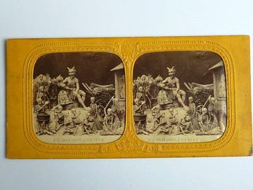 Diablerie tissue stereoview - La Moisson en Enfer