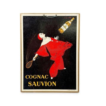 Cognac Sauvion - Origineel vintage reclamebord Cognac
