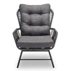 Mondial Living Loungestoel Dex met Hocker Charcoal, Ophalen of Verzenden, Nieuw