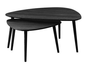 Salontafel Adda set van 2 driehoekig Eiken - Zwart, Ophalen of Verzenden, Nieuw
