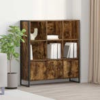 vidaXL Boekenkast 2 pcs Rook Eik 99,5 x 30 x 108 cm Bewerkt, Huis en Inrichting, Kasten | Boekenkasten, Minder dan 50 cm, Verzenden