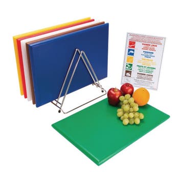 Hygiplas HDPE snijplanken set met rek 455x305x25mm, Huis en Inrichting, Keuken | Keukenbenodigdheden, Verzenden, Nieuw