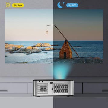 HORLAT Android 12 Projector: 1600 ANSI Lumen, 4K Full HD, Wi, Verzenden, Nieuw