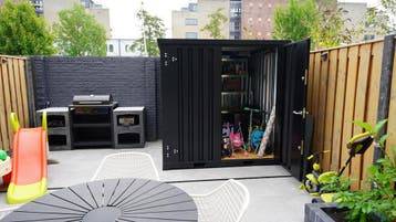 TE KOOP l opslag ruimte l containerberging l zwart l metalen, Doe-het-zelf en Verbouw