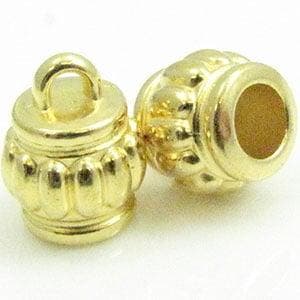 1 x DQ metaal eindkapje goud kleur ca. 12 x 10mm Ø5mm, oo.., Ophalen of Verzenden, Nieuw, Draad