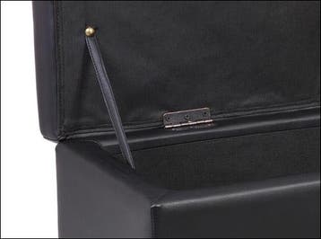 Opbergbank Bukit 118x37x43 cm met opbergruimte zwart [en.cas, Verzenden, Nieuw