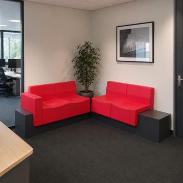 Loungescape 2-delige wachtkamerbank rode skai - 175 cm breed, Ophalen of Verzenden, Nieuw
