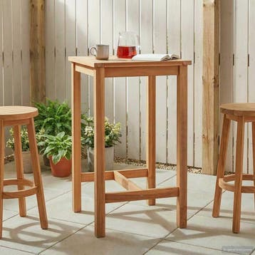 vidaXL Bartafel Naturel 60 x 60 x 105 cm Massief Teakhout, Tuin en Terras, Tuintafels, Verzenden, Nieuw