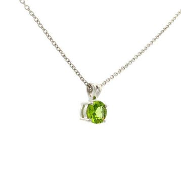 Zonder minimumprijs - Hanger Zilver - 1.00ct. tw. Olivijn -