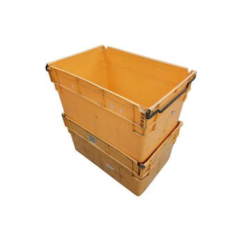 Nestbare Stapelbak 600x400x320 mm, geel pp kunststof,, Gebruikt, 40 tot 60 cm, 50 tot 75 cm, Bak of Kist
