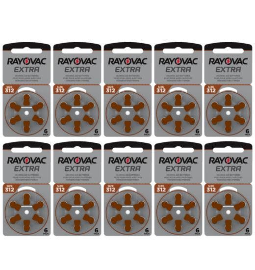 Rayovac Hoorapparaat batterij 312AU bruin (60 stuks), Diversen, Verpleegmiddelen, Nieuw, Ophalen of Verzenden