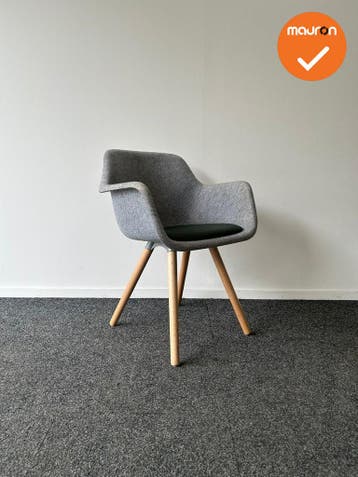 Vepa Felt vergaderstoel - Grijs met groene zitting, Vergader- of Presentatieruimte, Ophalen of Verzenden, Gebruikt, Stoel