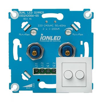 ION Industries LED Dimmer 2 x 200 Watt inclusief frontplaat, Ophalen of Verzenden, Nieuw, Groepenkast
