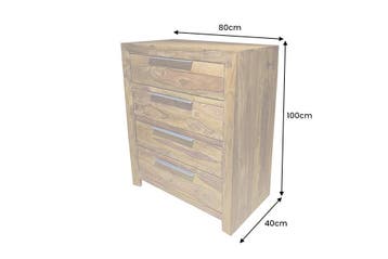 Dressoir PURE 100 cm sheeshamhout bruine steenafwerking -, Huis en Inrichting, Kasten | Dressoirs, Ophalen of Verzenden, Nieuw