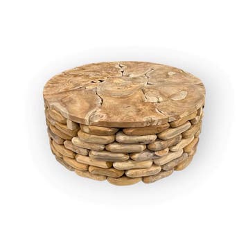 Salontafel Sem teak rond - 100cm | World of Brosi, Ophalen of Verzenden, Nieuw