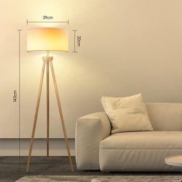 Vloerlamp - Staande lamp - 143 cm - Wit - Aigostar, Huis en Inrichting, Lampen | Vloerlampen, Verzenden, Zo goed als nieuw