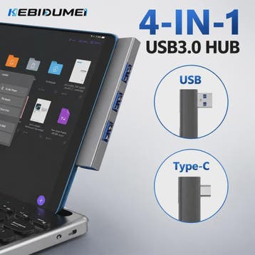 4-in-1 USB 3.0 Hub met 5Gbps Snelheid - Draagbare OTG Adapte, Verzenden, Nieuw