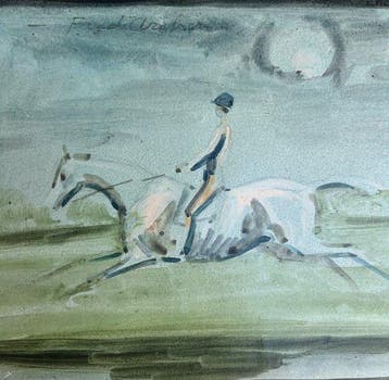 Robert Ladou (1929–2014) - Fred Archer au galop — Étude pour