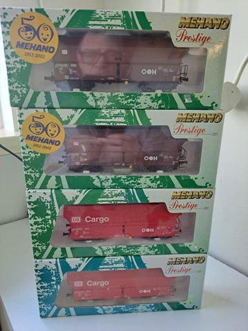 Mehano H0 - T215 - Modeltrein goederenwagon (4) - Set van, Nieuw