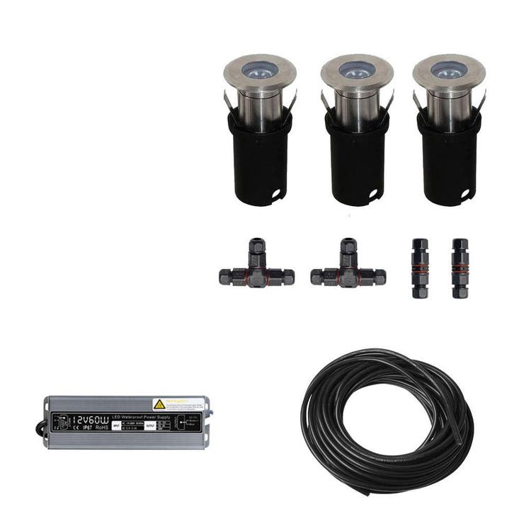 3x LED inbouw spot - 12V - 5 watt - 61mm - complete set, Tuin en Terras, Buitenverlichting, Ophalen of Verzenden