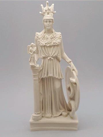 Beeld, Statua scultura Athena Minerva dea greca romana marmo