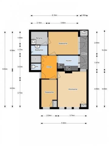 Te Huur 3 Kamer Appartement Nassaustraat In Tilburg, Tilburg, Noord-Brabant, Direct bij eigenaar, Appartement