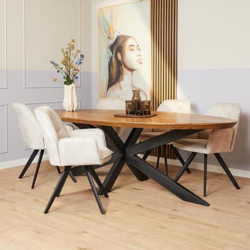 Eetkamerstoel Nova Champagne Velvet | Starfurn, Ophalen of Verzenden, Nieuw