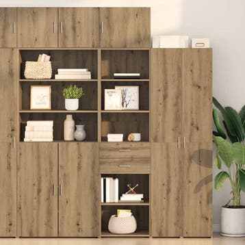 vidaXL Highboard Artisan Eiken 50 x 42,5 x 225 cm Bewerkt, Minder dan 50 cm, Nieuw, Overige houtsoorten, Verzenden