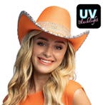 Cowboyhoed Oranje Pailetten, Verzenden, Nieuw, Feestartikel