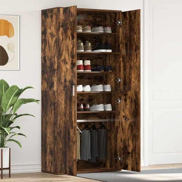 vidaXL Schoenenkast 80 x 39 x 178 cm Bewerkt hout Gerookt, Verzenden, Nieuw